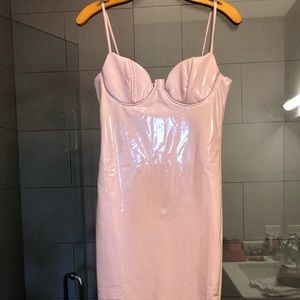 AKIRA NO FOMO PATENT BODYCON DRESS